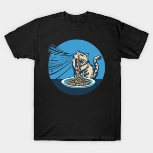 Cat Eating Spaghetti T-Shirt